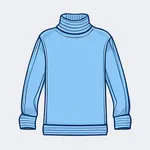 oversized long-sleeve blue turtleneck sweater with light trim image